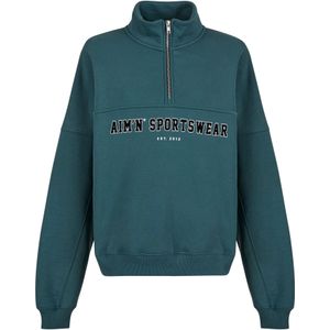 Aim'n Sportief sweatshirt  smaragd / zwart / wit