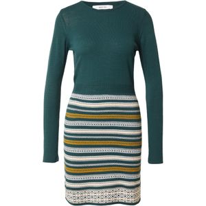 ABOUT YOU Gebreide jurk 'Penelope'  donkergroen / gemengde kleuren
