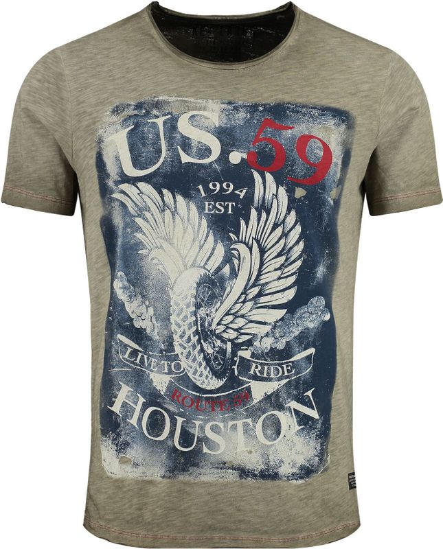 Key Largo Shirt 'MT HOUSTON'  navy / groen / olijfgroen / rood