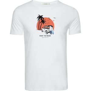 GREENBOMB Shirt 'Nature Car Surf'  gemengde kleuren / wit