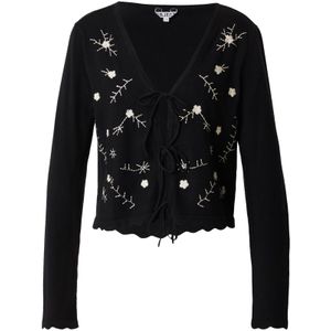 OBJECT Gebreid vest 'OBJTHESS'  crème / zwart / wit