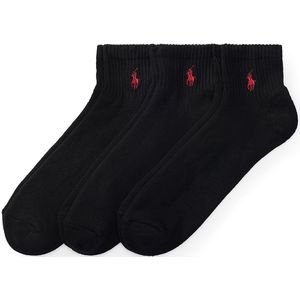 Polo Ralph Lauren - QUARTER - Sokken - Rood / Zwart - 3 Pack