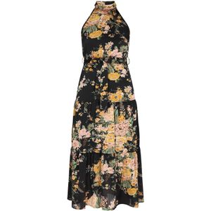 faina Jurk  beige / groen / zwart