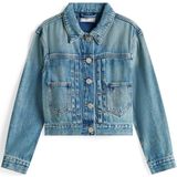 TOMMY HILFIGER Tussenjas  ivoor / blauw denim / knalrood