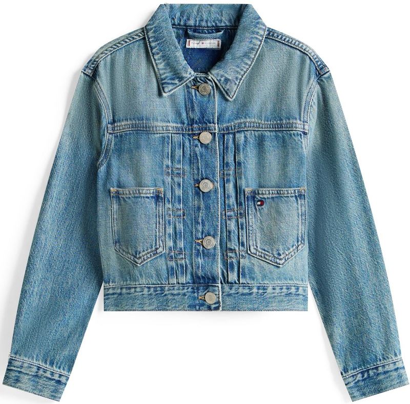 TOMMY HILFIGER Tussenjas  ivoor / blauw denim / knalrood