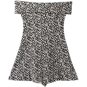 Bershka Jumpsuit  geel / zwart / wit