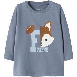 NAME IT Shirt 'NBMSHOUT'  duifblauw / lichtblauw / bruin / wit