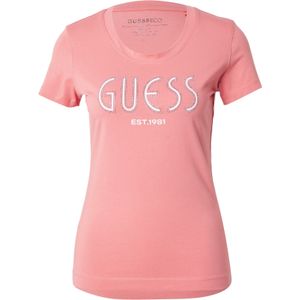 Guess - T-shirt - Roze - Slim Fit - Geïmpregneerd Logo Ontwerp