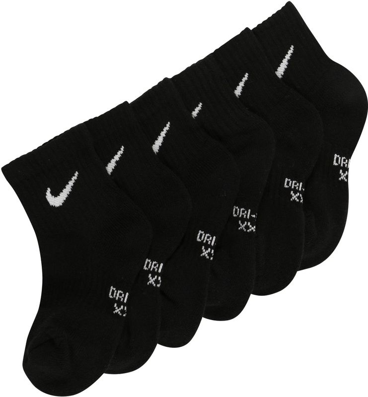 Nike - Dri-FIT Performance Basics - Sokken - Zwart Wit - 6-Pack