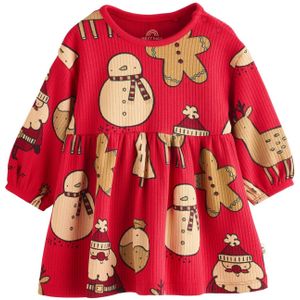 Next Jurk  beige / bruin / rood