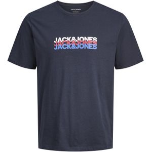 JACK & JONES Shirt 'JWHCyber'  navy / royal blue/koningsblauw / kersrood / wit