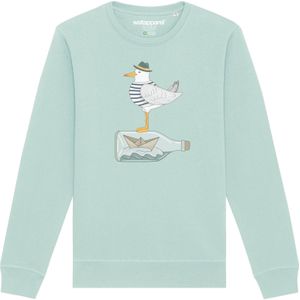 Watapparel Sweatshirt ' Möwe mit Hut '  azuur / gemengde kleuren