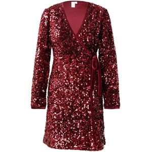 Y.a.s - Yaselle LS Wrap Dress - Wikkeljurk - Rood - Pailletten