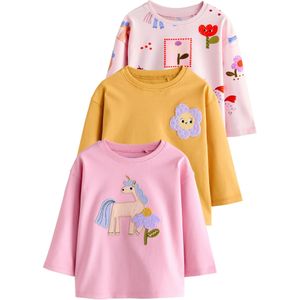 Next Shirt  blauw / geel / rosa / lichtroze