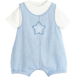 Next Set  lichtblauw / wit