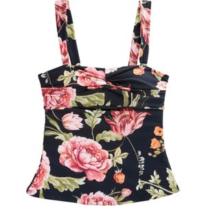 Next Tankinitop  olijfgroen / mandarijn / oudroze / zwart