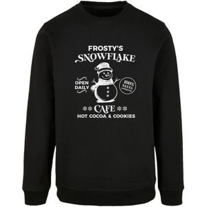 F4NT4STIC Sweatshirt 'Frostys Snowflake Cafe Retro Christmas Sign'  zwart / wit