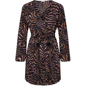 JDY Jurk 'JDYTHILDA'  donkeroranje / oudroze / zwart