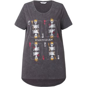 Angel of Style Shirt  antraciet / rood / wit