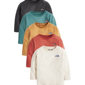 Next - Shirt - Blauw - 5 Pack - Lange Mouwen