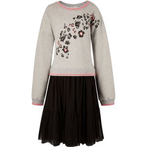 happy girls - Jurk - Grijs - Knielengte - Lange Mouw - Sweatstof