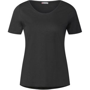 Street One - Gerda - T-shirt - Grijs - Korte Mouwen - Ronde V-hals