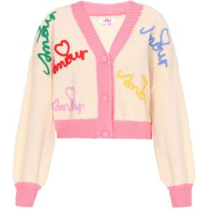 MYMO Oversized vest 'Young Fashion'  ivoor / blauw / lichtroze / rood