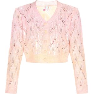 IZIA Gebreid vest 'Fashion Look'  pasteloranje / rosa / zilver
