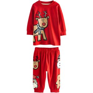 Next Nachtkledij 'Single Xmas'  lichtbruin / rood / zwart / wit