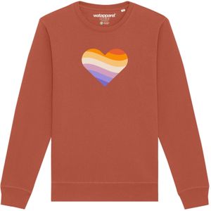 Watapparel Sweatshirt ' Rainbow Heart '  lichtbruin / gemengde kleuren