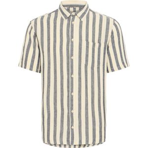 BLEND Overhemd 'BHABAN'  nachtblauw / lichtgeel