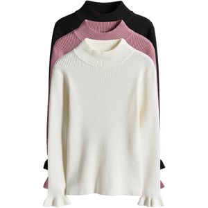 The Set Trui  eosine / zwart / wit