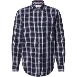 MUSTANG Overhemd 'Chester'  navy / rood / wit