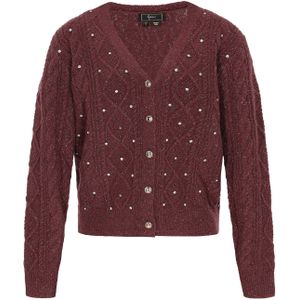 faina Gebreid vest  bourgogne