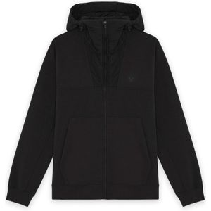 Lyle & Scott Sweatvest 'Panelled Hybrid'  zwart