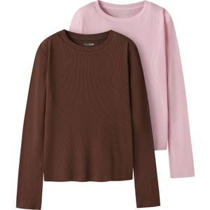 TWO SOON Shirt  chocoladebruin / pink