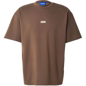 HUGO Shirt 'Nalono'  bruin / wit