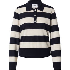 NÜMPH Trui 'CHIA'  lichtbeige / donkerblauw