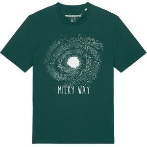 Watapparel Shirt ' Milky way '  donkergroen / wit gemêleerd