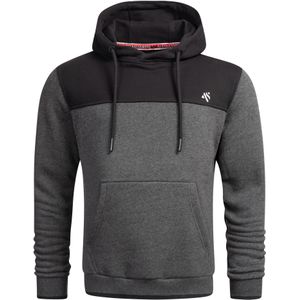 Alessandro Salvarini Sweatshirt 'Duori'  donkergrijs / zwart / wit