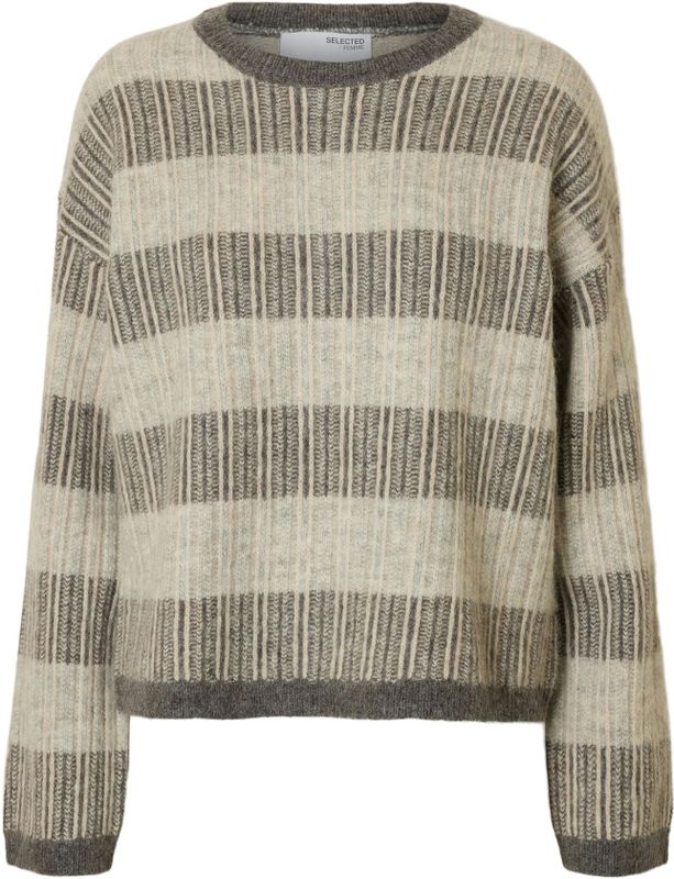 SELECTED Trui 'SLFALVA'  grijs / grijs gemêleerd
