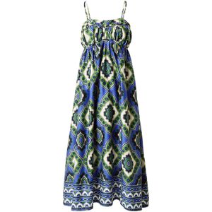 Warehouse Zomerjurk  beige / blauw / navy / groen