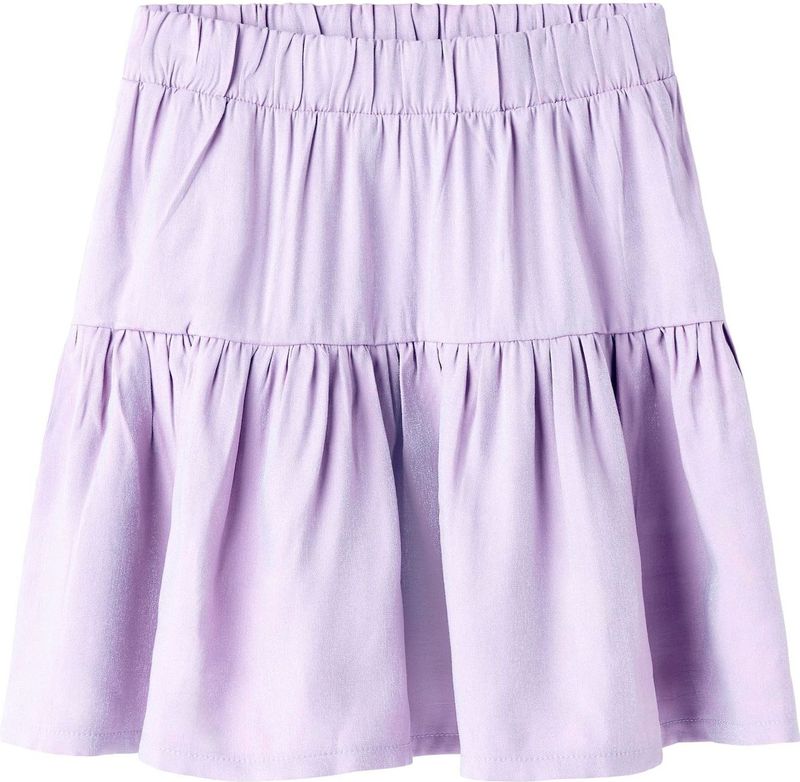 Midi Rok - Geweven Stof - Elastische Taille