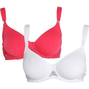 PETITE FLEUR Voedingsbh  cranberry / wit