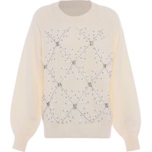 faina Trui  zilver / wit / wolwit