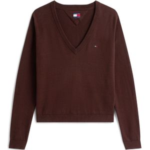 Tommy Jeans Trui 'ESSENTIAL'  navy / bruin / rood / wit