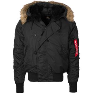 ALPHA INDUSTRIES Winterjas 'N2B'  rood / zwart / wit