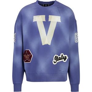 19V69 ITALIA Sweatshirt 'Omero'  navy / lichtblauw / wit