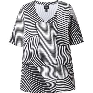 Ulla Popken Shirt  zwart / offwhite