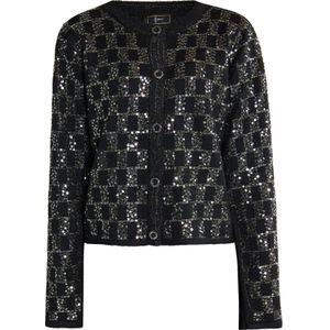 faina Gebreid vest  zwart / zilver